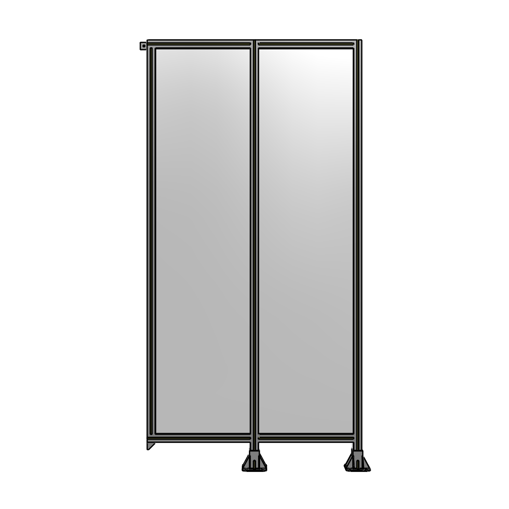 B6-2400-1200-0150-TYPFK DOUBLE PANEL-LEGS ON RIGHT AND CENTER, TIE PLATE ON LEFT 2400MM X 1200MM  1/4" POLYCARBONATE, AS KIT