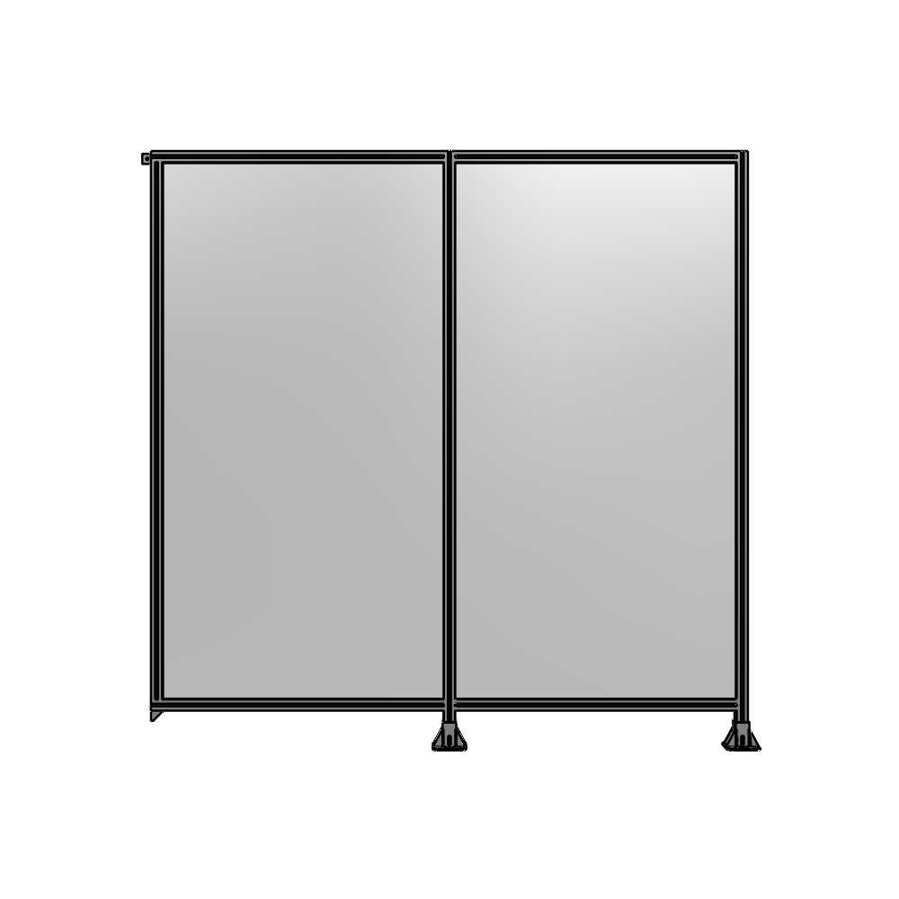 B6-2400-2400-0150-TYPFA DOUBLE PANEL-LEGS ON RIGHT AND CENTER, TIE PLATE ON LEFT 2400MM X 2400MM  1/4" POLYCARB, ASSEMBLED