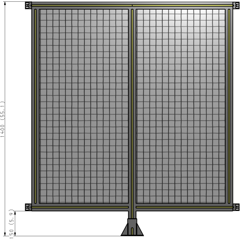 B7-1400-1200-0150-HYMFA DOUBLE PANEL-LEG IN CENTER AND HINGE CONNECTORS 1400MM X 1200MM  1" MESH, AS A KIT