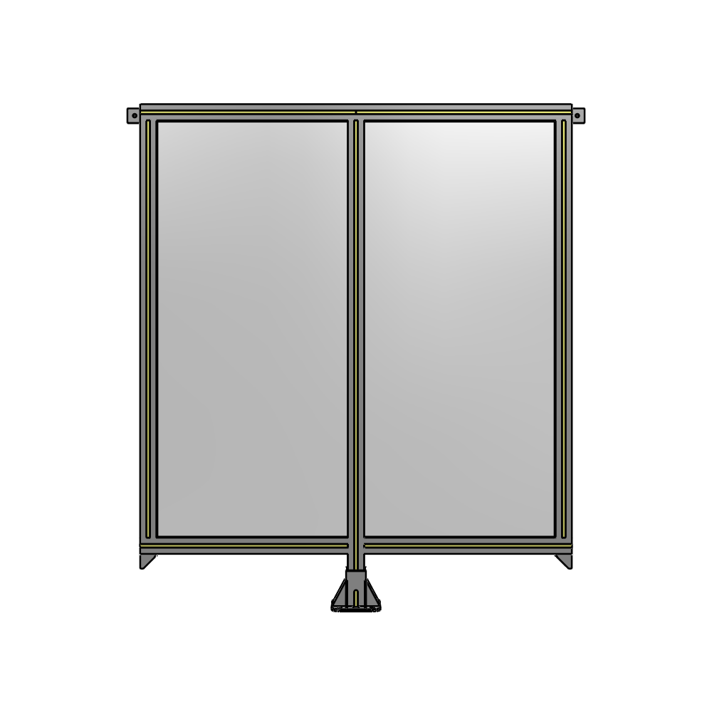 B7-1400-1200-0150-TYPFK DOUBLE PANEL-LEG IN CENTER AND TIE PLATE CONNECTORS 1400MM X 1200MM 1/4" POLYCARB, ASSEMBLED