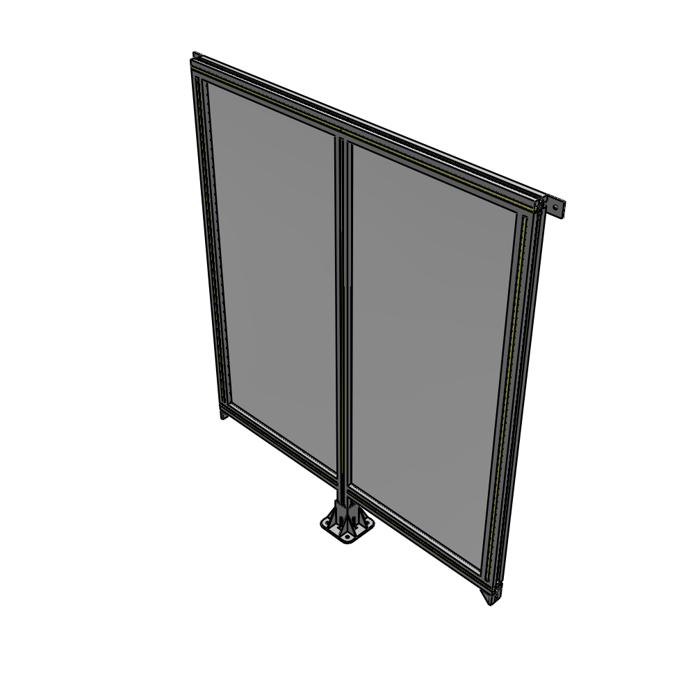B7-1400-1200-0150-TYPFK DOUBLE PANEL-LEG IN CENTER AND TIE PLATE CONNECTORS 1400MM X 1200MM 1/4" POLYCARB, ASSEMBLED
