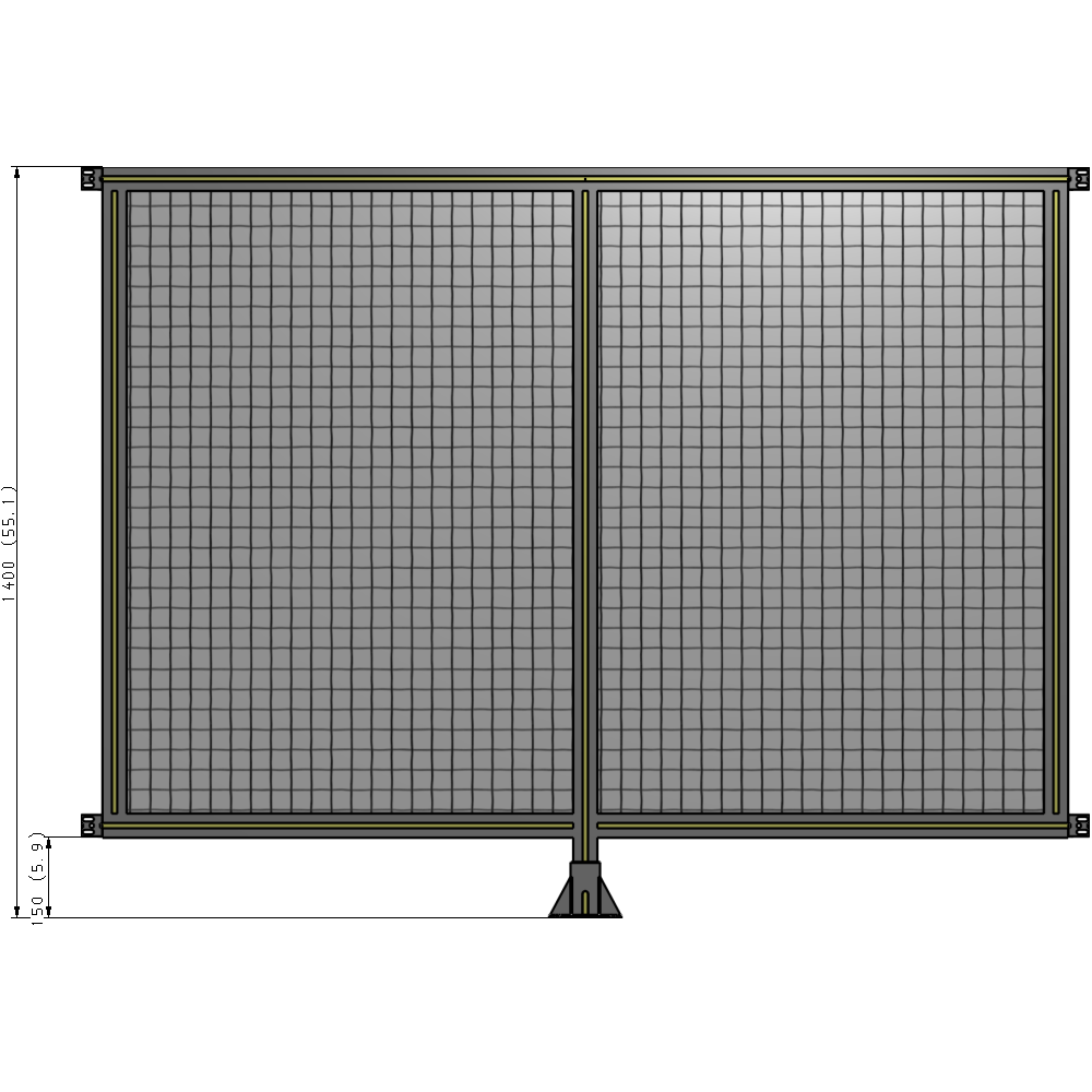 B7-1400-1800-0150-HYMFK DOUBLE PANEL-LEG IN CENTER AND HINGE CONNECTORS 1400MM X 1800MM 1" MESH, FULLY ASSEMBLED