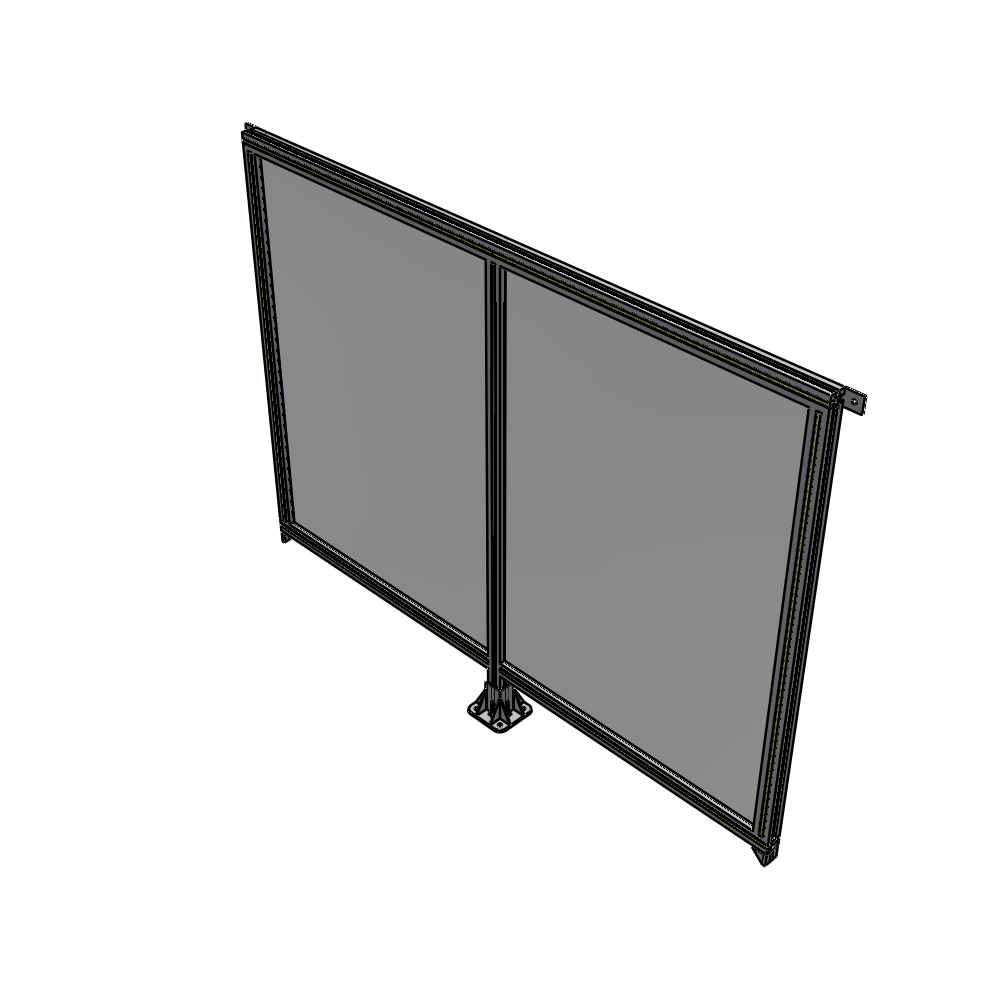 B7-1400-1800-0150-TYPFA DOUBLE PANEL-LEG IN CENTER AND TIE PLATE CONNECTORS 1400MM X 1800MM 1/4" POLYCARB, ASSEMBLED