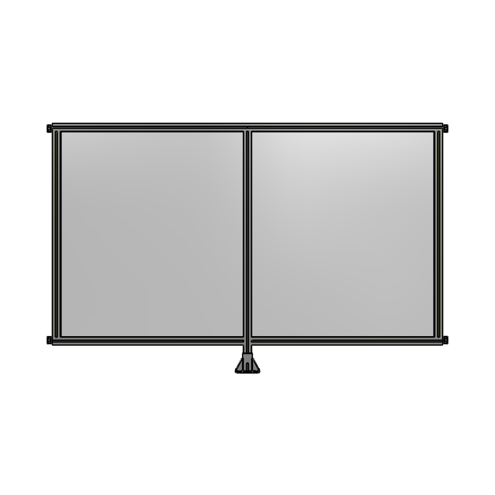 B7-1400-2200-0150-HYPFA DOUBLE PANEL-LEG IN CENTER AND HINGE CONNECTORS 1400MM X 2200MM 1/4" POLYCARBONATE, ASSEMBLED