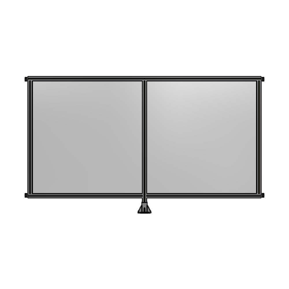 B7-1400-2400-0150-HYPFA DOUBLE PANEL-LEG IN CENTER AND HINGE CONNECTORS 1400MM X 2400MM 1/4" POLYCARBONATE, ASSEMBLED