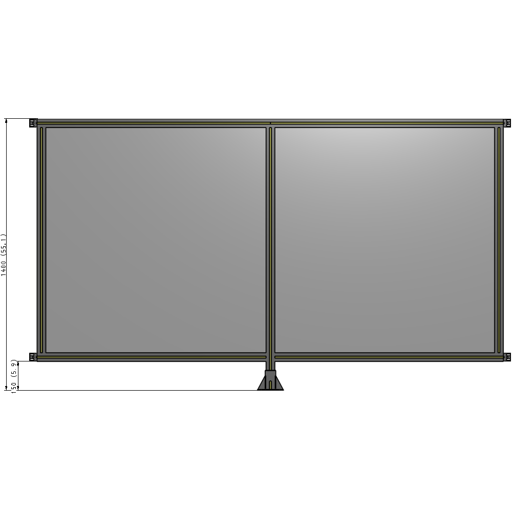 B7-1400-2400-0150-HYPFK DOUBLE PANEL-LEG IN CENTER AND HINGE CONNECTORS 1400MM X 2400MM 1/4" POLYCARBONATE, AS A KIT