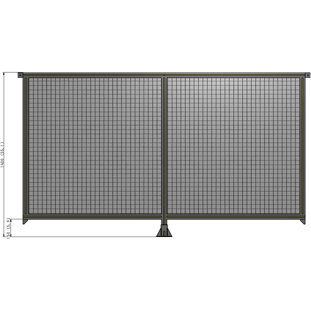 B7-1400-2400-0150-TYMFK DOUBLE PANEL-LEG IN CENTER AND TIE PLATE CONNECTORS 1400MM X 2400MM 1" MESH, AS A KIT