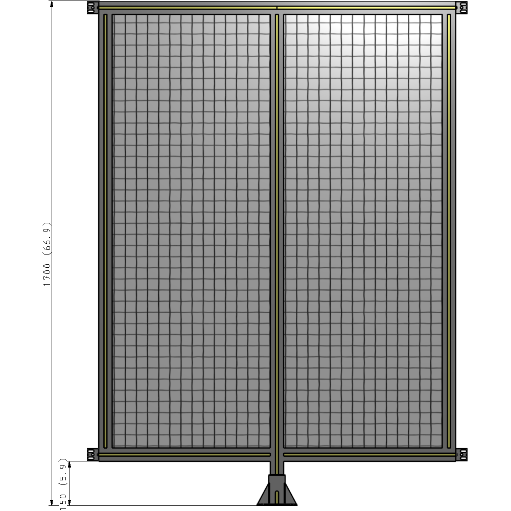 B7-1700-1200-0150-HYMFK DOUBLE PANEL-LEG IN CENTER AND HINGE CONNECTORS 1700MM X 1200MM  1" MESH, AS A KIT