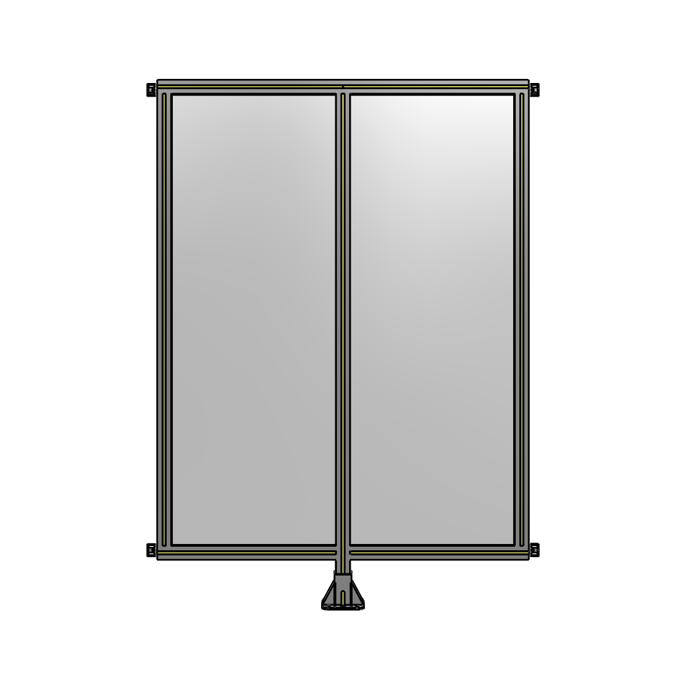 B7-1700-1200-0150-HYPFA DOUBLE PANEL-LEG IN CENTER AND HINGE CONNECTORS 1700MM X 1200MM  1/4" POLYCARBONATE, ASSEMBLED