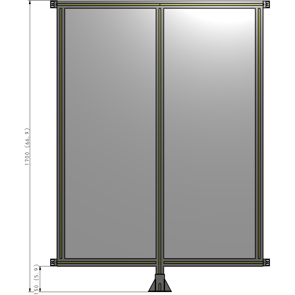 B7-1700-1200-0150-HYPFK DOUBLE PANEL-LEG IN CENTER AND HINGE CONNECTORS 1700MM X 1200MM 1/4" POLYCARBONATE, AS A KIT