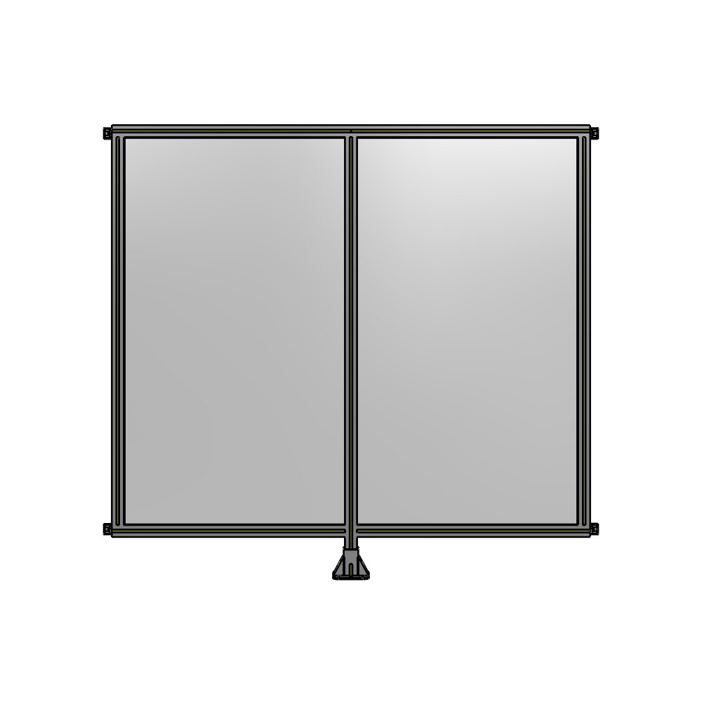 B7-1700-1800-0150-HYPFA DOUBLE PANEL-LEG IN CENTER AND HINGE CONNECTORS 1700MM X 1800MM  1/4" POLYCARBONATE, ASSEMBLED