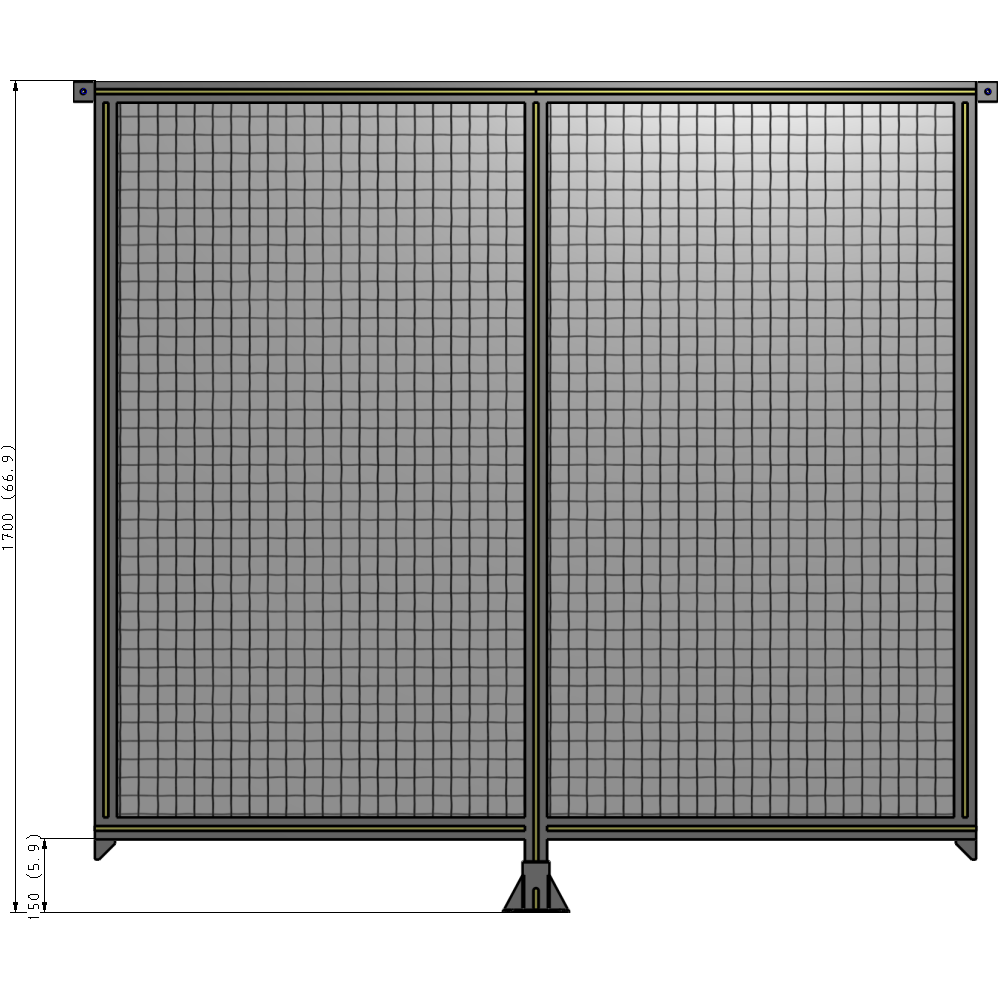 B7-1700-1800-0150-TYMFK DOUBLE PANEL-LEG IN CENTER AND TIE PLATE CONNECTORS 1700MM X 1800MM  1" MESH, AS A KIT