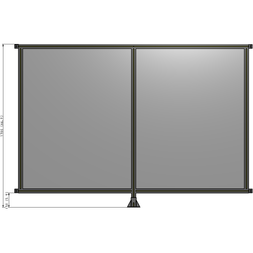 B7-1700-2400-0150-HYPFK DOUBLE PANEL-LEG IN CENTER AND HINGE CONNECTORS 1700MM X 2400MM  1/4" POLYCARBONATE, AS A KIT