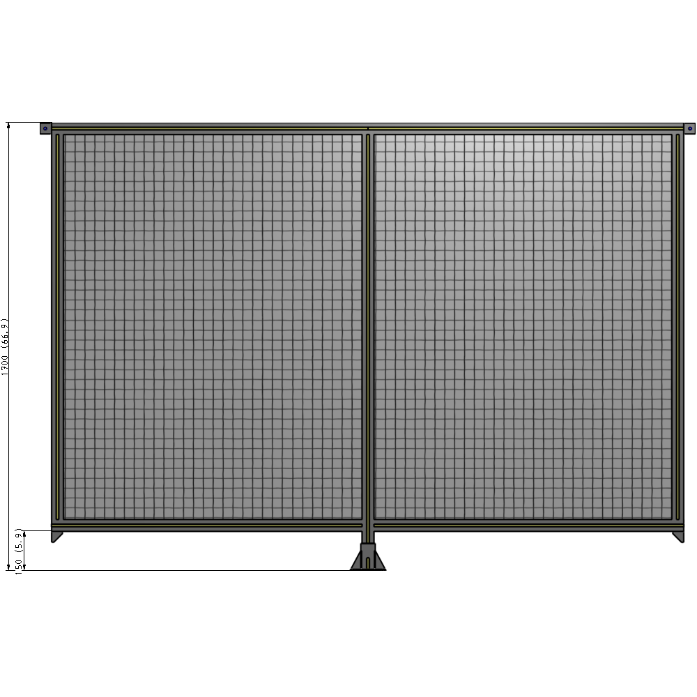 B7-1700-2400-0150-TYMFK DOUBLE PANEL-LEG IN CENTER AND TIE PLATE CONNECTORS 1700MM X 2400MM  1" MESH, AS A KIT