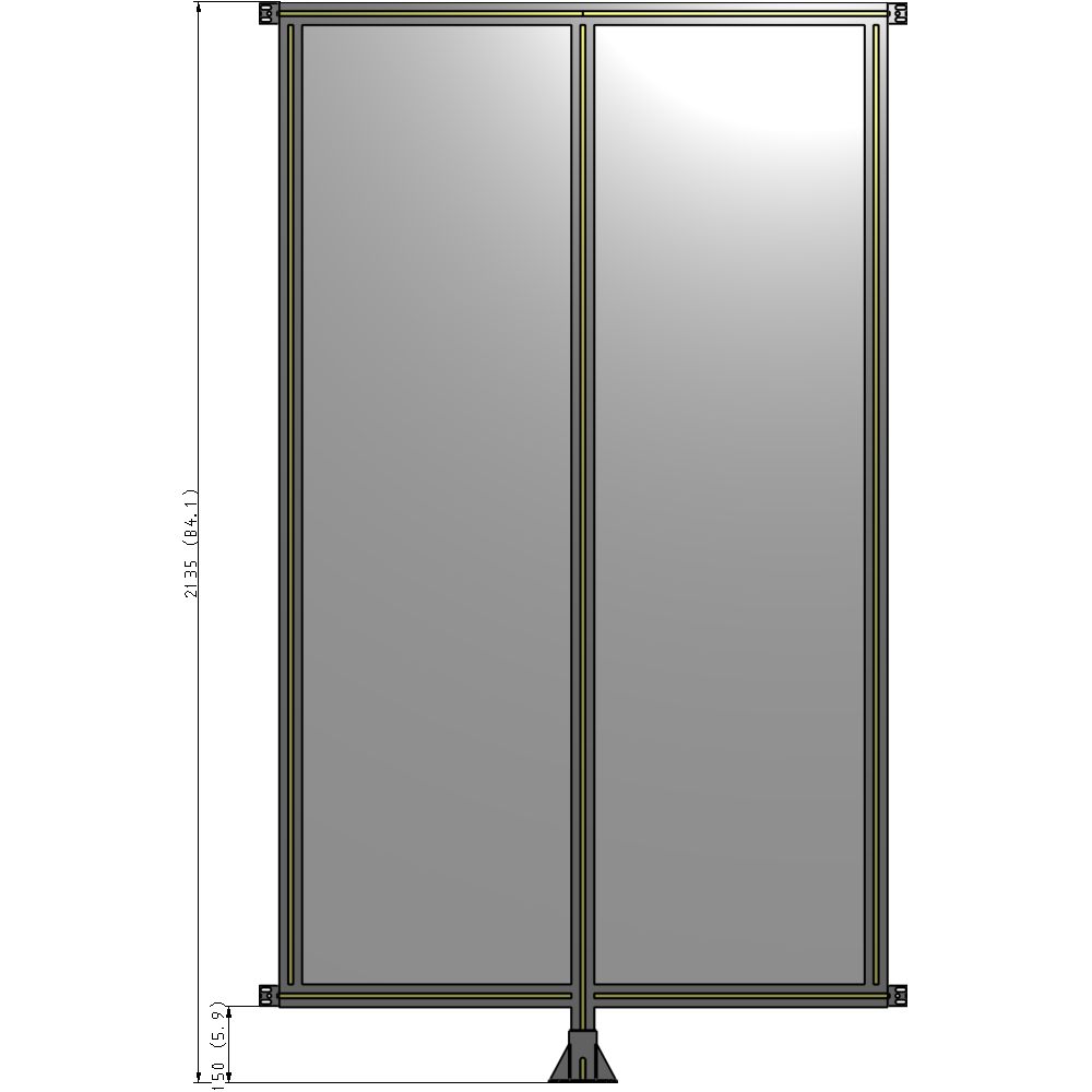 B7-2135-1200-0150-HYPFK DOUBLE PANEL-LEG IN CENTER AND HINGE CONNECTORS 2135MM X 1200MM 1/4" POLYCARBONATE, AS A KIT
