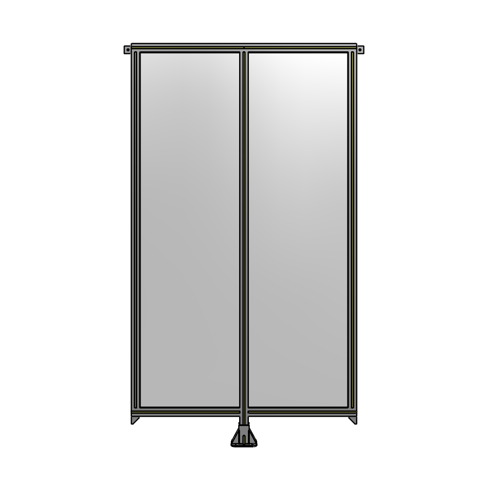 B7-2135-1200-0150-TYPFK DOUBLE PANEL-LEG IN CENTER AND TIE PLATE CONNECTORS 2135MM X 1200MM 1/4" POLYCARBONATE, AS KIT