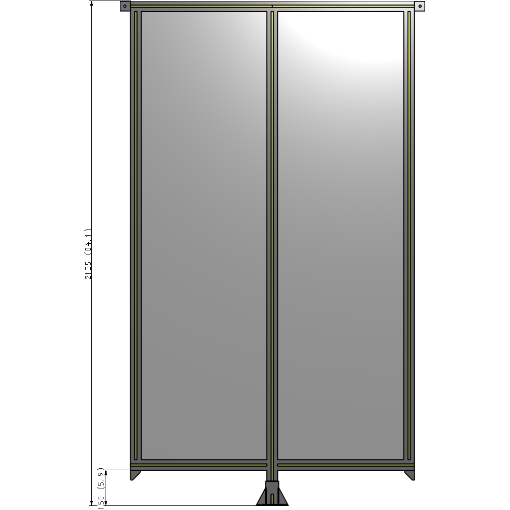 B7-2135-1200-0150-TYPFK DOUBLE PANEL-LEG IN CENTER AND TIE PLATE CONNECTORS 2135MM X 1200MM 1/4" POLYCARBONATE, AS KIT