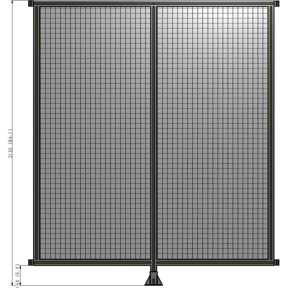 B7-2135-1800-0150-HYMFK DOUBLE PANEL-LEG IN CENTER AND HINGE CONNECTORS 2135MM X 1800MM 1" MESH, AS A KIT