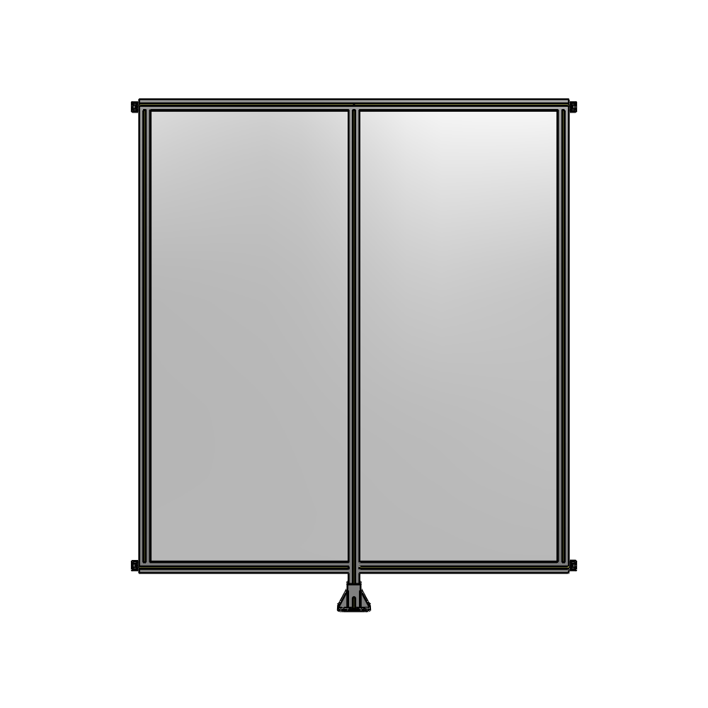 B7-2135-1800-0150-HYPFA DOUBLE PANEL-LEG IN CENTER AND HINGE CONNECTORS 2135MM X 1800MM  1/4" POLYCARBONATE, ASSEMBLED