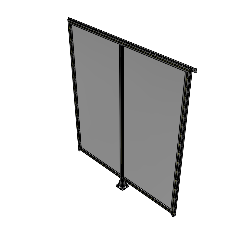 B7-2135-1800-0150-TYPFA DOUBLE PANEL-LEG IN CENTER AND TIE PLATE CONNECTORS 2135MM X 1800MM 1/4" POLYCARB, ASSEMBLED