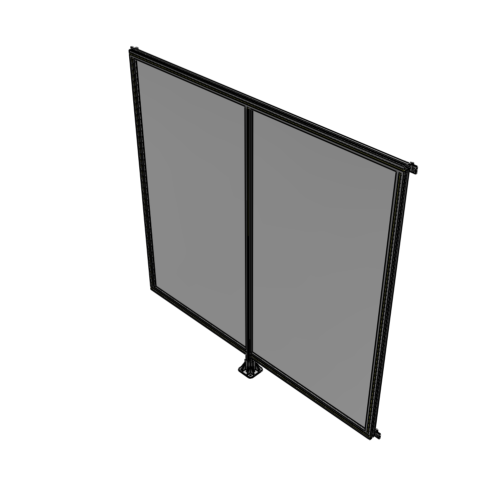 B7-2135-2200-0150-HYPFA DOUBLE PANEL-LEG IN CENTER AND HINGE CONNECTORS 2135MM X  2200MM  1/4" POLYCARBONATE, ASSEMBLED