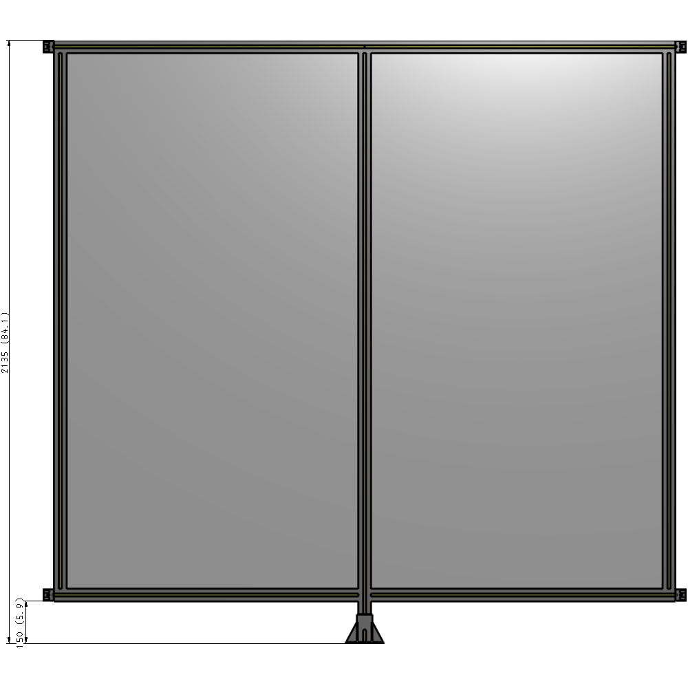 B7-2135-2200-0150-HYPFK DOUBLE PANEL-LEG IN CENTER AND HINGE CONNECTORS 2135MM X  2200MM  1/4" POLYCARBONATE, AS A KIT