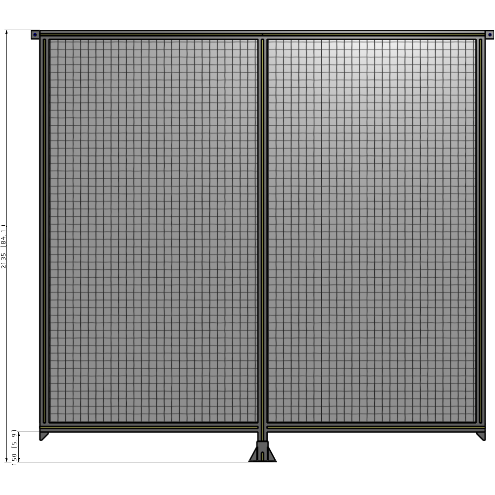 B7-2135-2200-0150-TYMFK DOUBLE PANEL-LEG IN CENTER AND TIE PLATE CONNECTORS 2135MM X  2200MM  1" MESH, AS A KIT