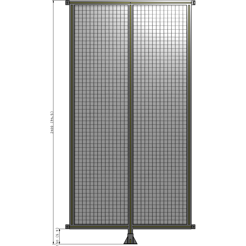 B7-2400-1200-0150-HYMFA DOUBLE PANEL-LEG IN CENTER AND HINGE CONNECTORS 2400MM X 1200MM  1" MESH, FULLY ASSEMBLED