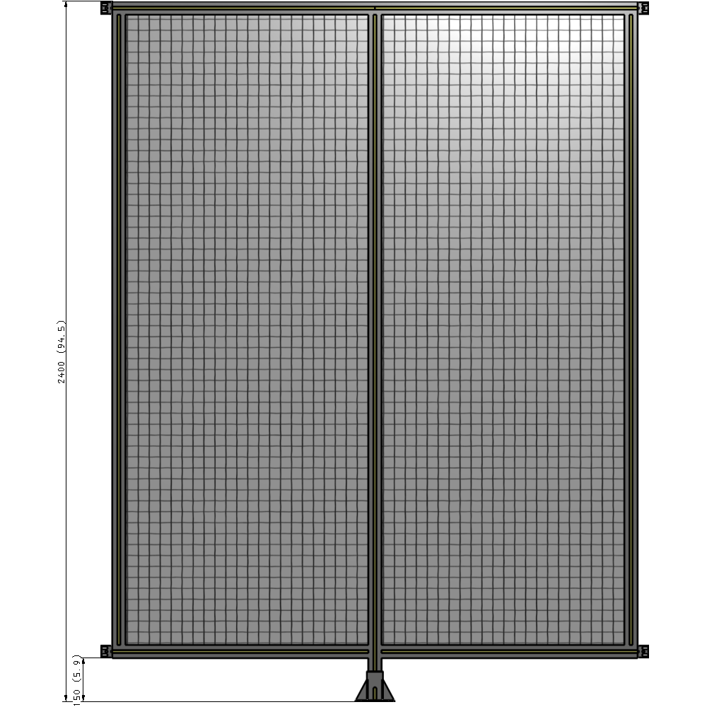 B7-2400-1800-0150-HYMFA DOUBLE PANEL-LEG IN CENTER AND HINGE CONNECTORS 2400MM X 1800MM  1" MESH, FULLY ASSEMBLED