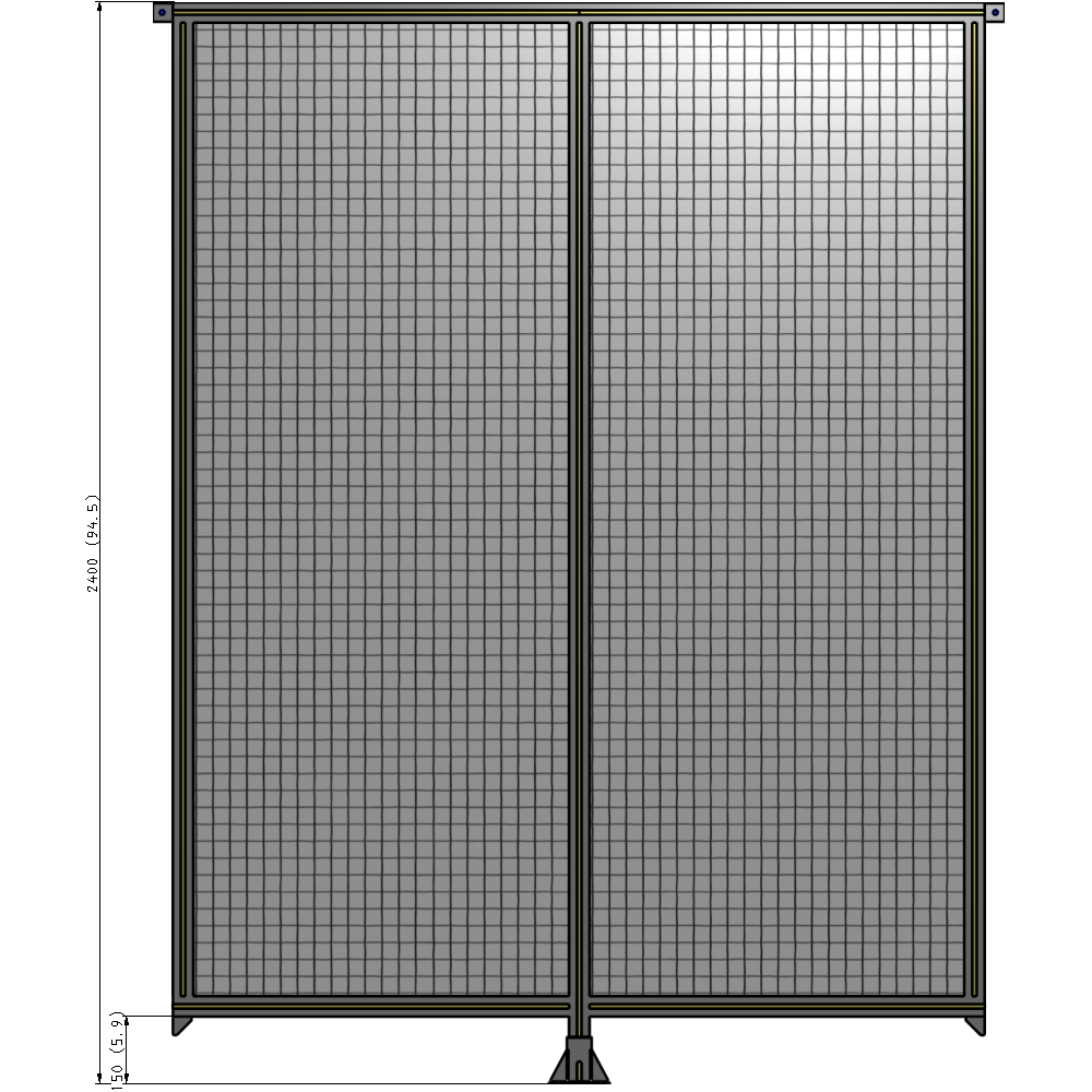 B7-2400-1800-0150-TYMFK DOUBLE PANEL-LEG IN CENTER AND TIE PLATE CONNECTORS 2400MM X 1800MM  1" MESH, AS A KIT