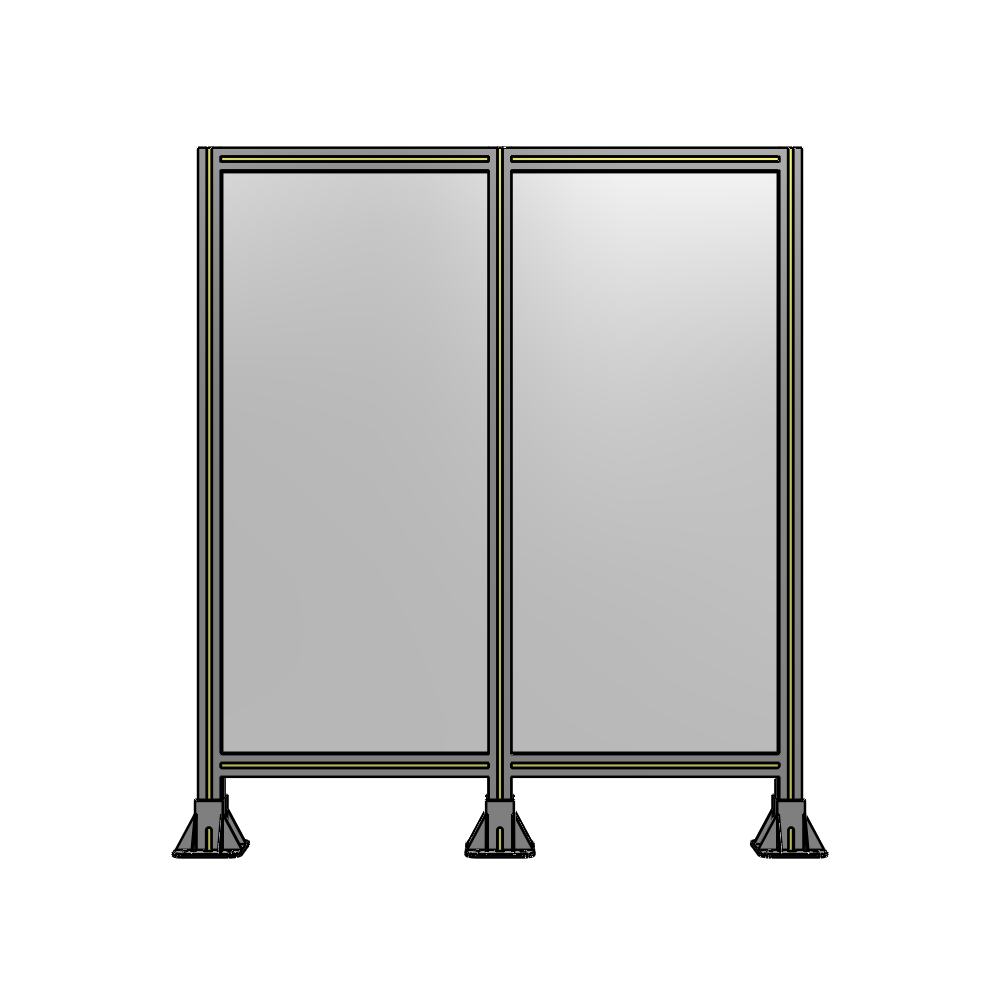 B8-1400-1200-0150-ZYPFA DOUBLE PANEL-3 LEGS 1400MM X 1200MM 1/4" POLYCARBONATE, FULLY ASSEMBLED