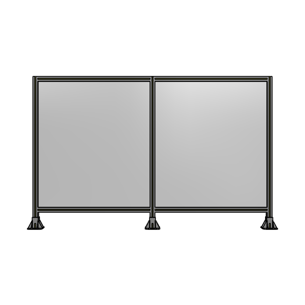 B8-1400-2200-0150-ZYPFA DOUBLE PANEL-3 LEGS  1400MM X 1800MM  1/4" POLYCARBONATE, FULLY ASSEMBLED