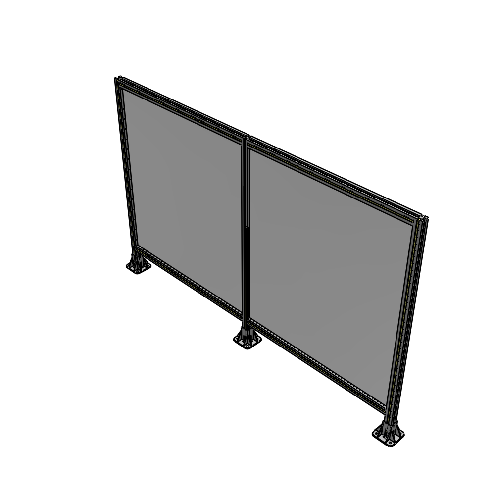 B8-1400-2200-0150-ZYPFA DOUBLE PANEL-3 LEGS  1400MM X 1800MM  1/4" POLYCARBONATE, FULLY ASSEMBLED