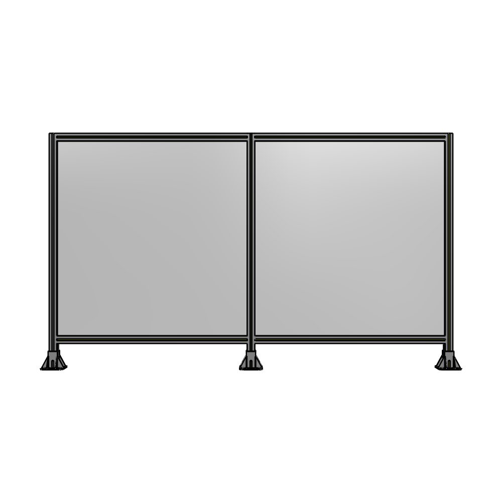 B8-1400-2400-0150-ZYPFA DOUBLE PANEL-3 LEGS 1400MM X 1800MM 1/4" POLYCARBONATE, FULLY ASSEMBLED