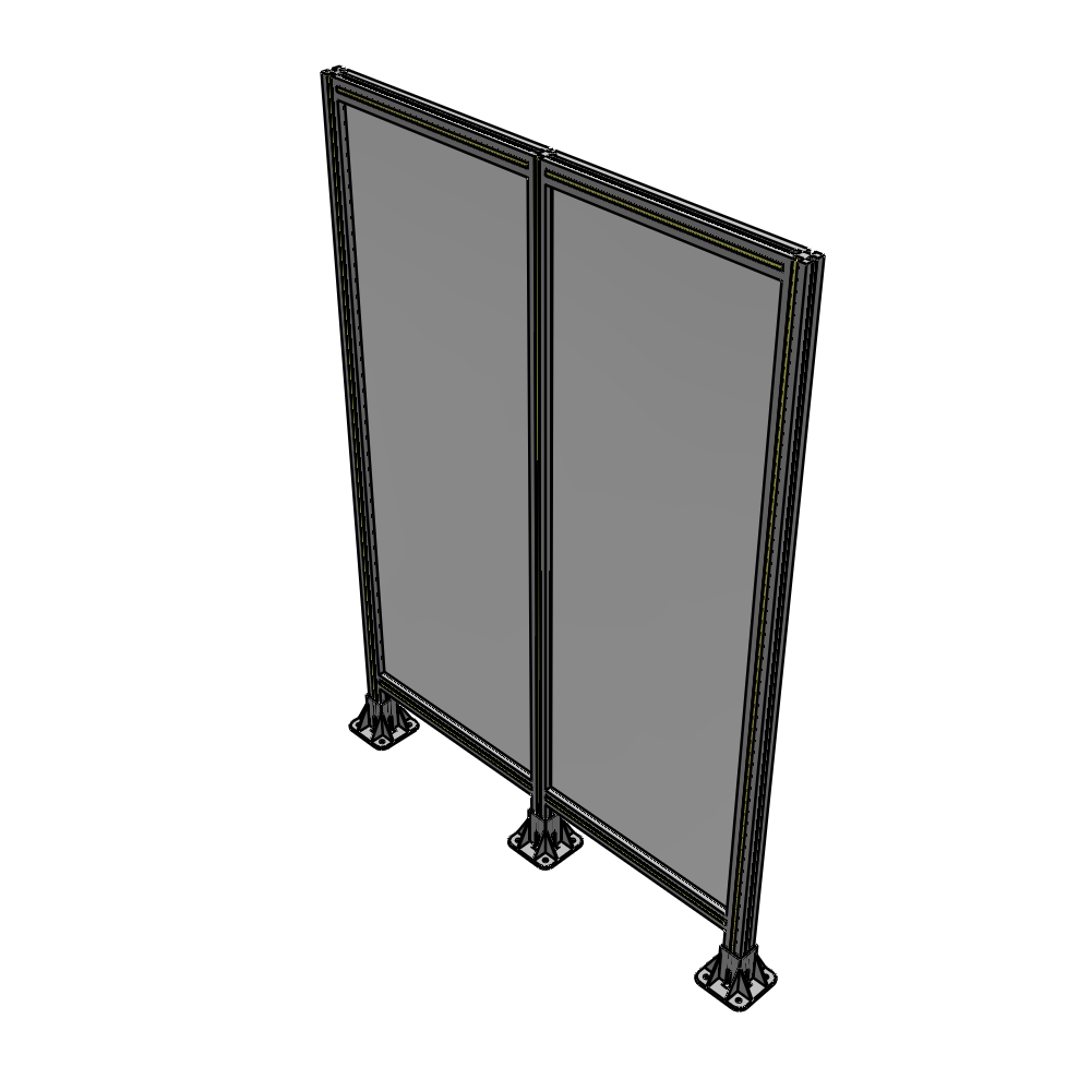B8-1700-1200-0150-ZYPFA DOUBLE PANEL-3 LEGS 1700MM X 1200MM 1/4" POLYCARBONATE, FULLY ASSEMBLED