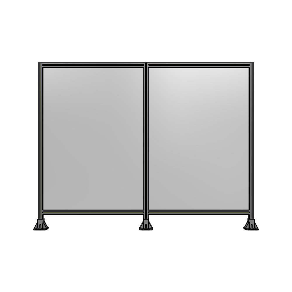 B8-1700-2200-0150-ZYPFA DOUBLE PANEL-3 LEGS 1700MM X 2200MM 1/4" POLYCARBONATE, FULLY ASSEMBLED