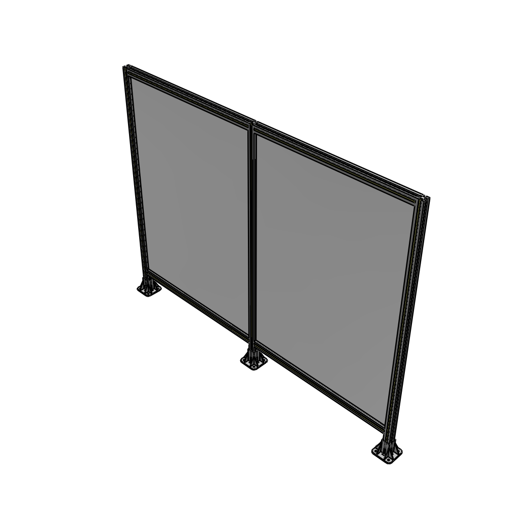 B8-1700-2200-0150-ZYPFA DOUBLE PANEL-3 LEGS 1700MM X 2200MM 1/4" POLYCARBONATE, FULLY ASSEMBLED