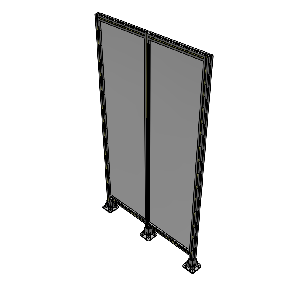 B8-2135-1200-0150-ZYPFA DOUBLE PANEL-3 LEGS  2135MM X 1200MM  1/4" POLYCARBONATE, FULLY ASSEMBLED