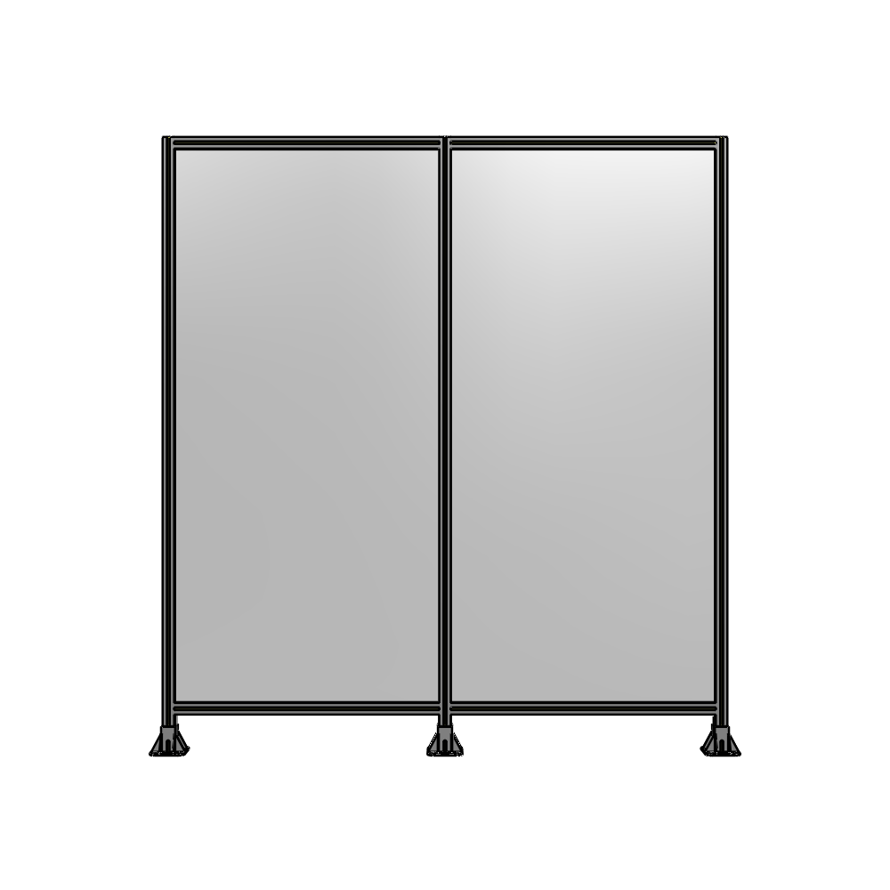 B8-2400-2200-0150-ZYPFA DOUBLE PANEL-3 LEGS 2400MM X 2400MM 1/4" POLYCARBONATE, FULLY ASSEMBLED
