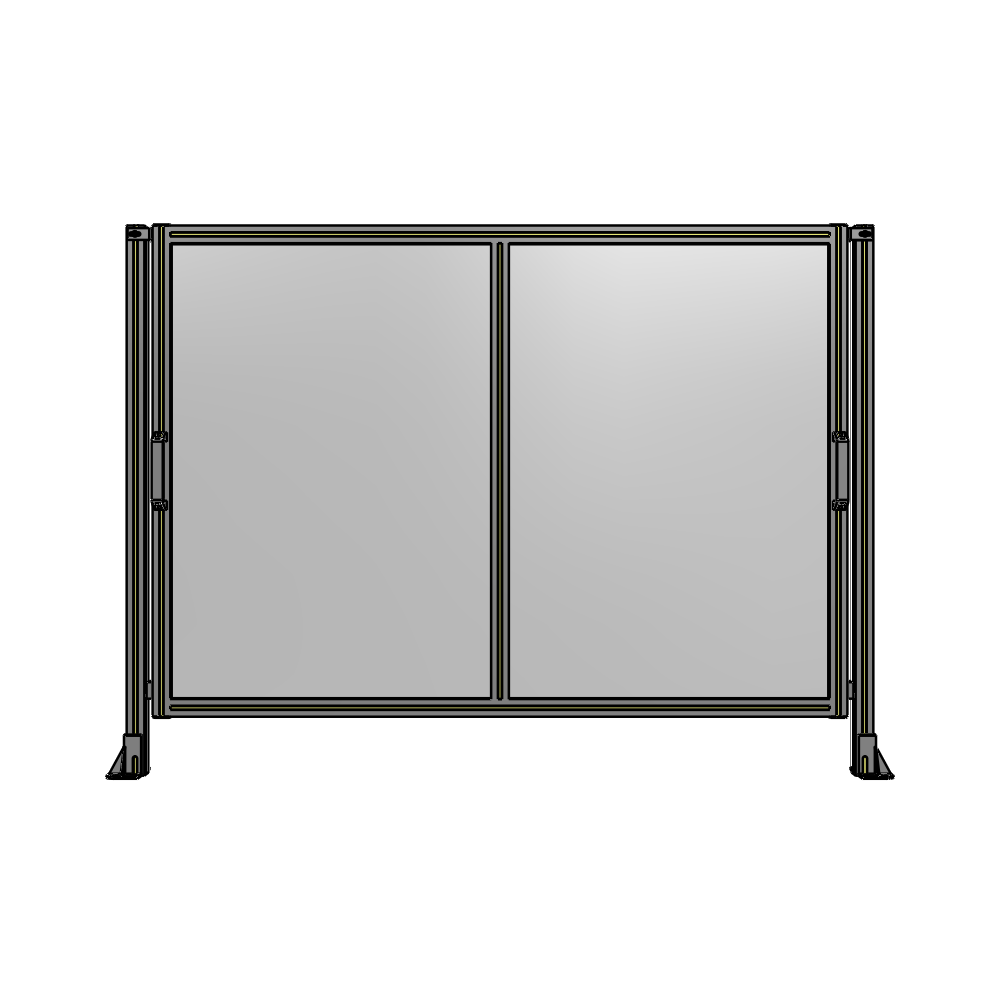 E4-1400-1900-0150-GYPTA DOUBLE REMOVABLE PANEL WITH LEGS  1400MM X 1900MM 1/4" POLYCARBONATE, FULLY ASSEMBLED