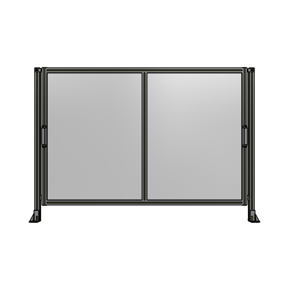 E4-1400-2000-0150-GYPTA DOUBLE REMOVABLE PANEL WITH LEGS  1400MM X 2000MM 1/4" POLYCARBONATE, FULLY ASSEMBLED