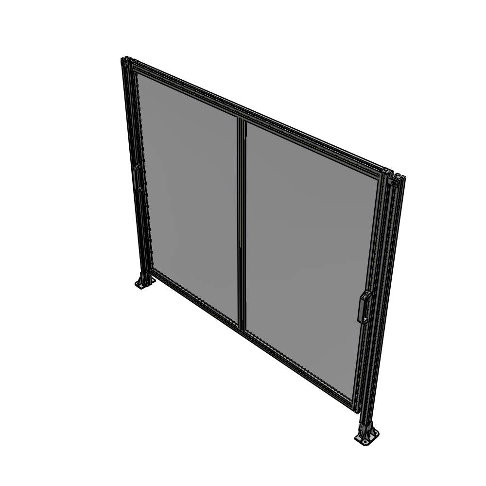 E4-1700-2000-0150-GYPTA DOUBLE REMOVABLE PANEL WITH LEGS 1700MM X 2000MM 1/4" POLYCARBONATE, FULLY ASSEMBLED