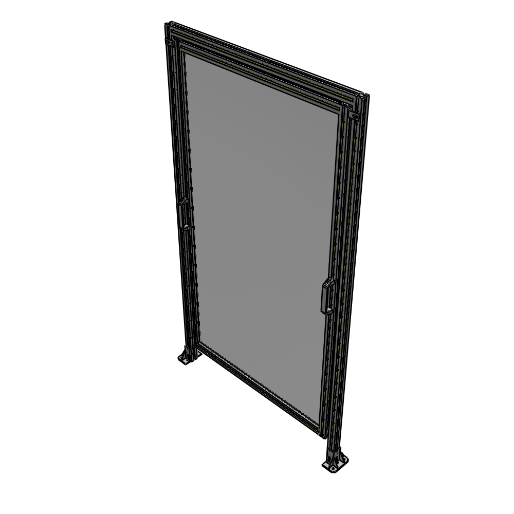 E5-2135-1200-0150-GYPTA SINGLE REMOVABLE PANEL WITH LEGS AND A HEADER 2135MM X 1200MM 1/4" POLYCARBONATE, FULLY ASSEMBLED