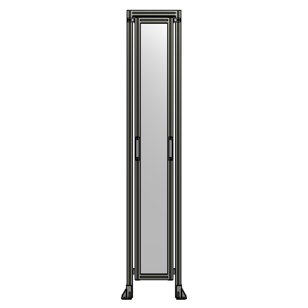 E5-2400-0450-0150-GYPTA SINGLE REMOVABLE PANEL WITH LEGS AND A HEADER  2400MM X 450MM 1/4" POLYCARBONATE, FULLY ASSEMBLED