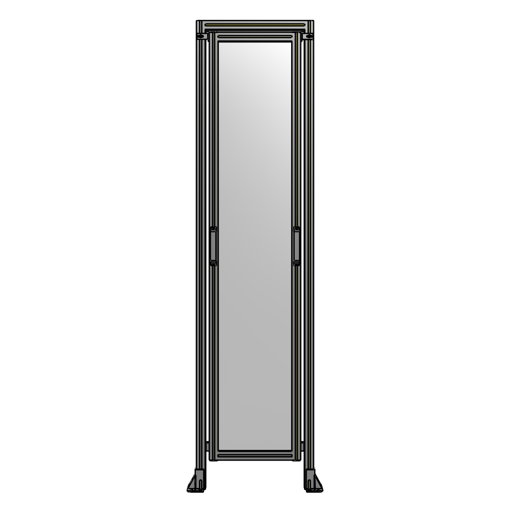 E5-2400-0600-0150-GYPTA SINGLE REMOVABLE PANEL WITH LEGS AND A HEADER  2400MM X 600MM 1/4" POLYCARBONATE, FULLY ASSEMBLED
