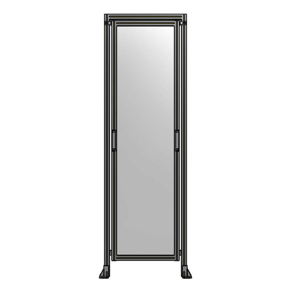 E5-2400-0750-0150-GYPTA SINGLE REMOVABLE PANEL WITH LEGS AND A HEADER 2400MM X 750MM 1/4" POLYCARBONATE, FULLY ASSEMBLED