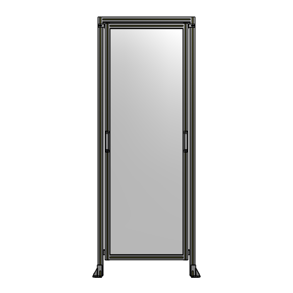 E5-2400-0900-0150-GYPTA SINGLE REMOVABLE PANEL WITH LEGS AND A HEADER 2400MM X 900MM 1/4" POLYCARBONATE, FULLY ASSEMBLED