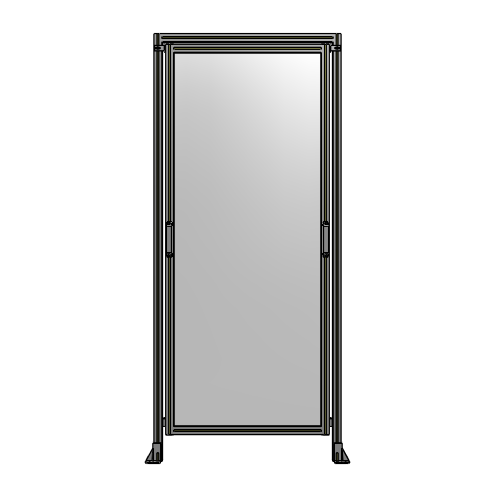 E5-2400-1050-0150-GYPTA SINGLE REMOVABLE PANEL WITH LEGS AND A HEADER  2400MM X 1050MM 1/4" POLYCARBONATE, FULLY ASSEMBLED
