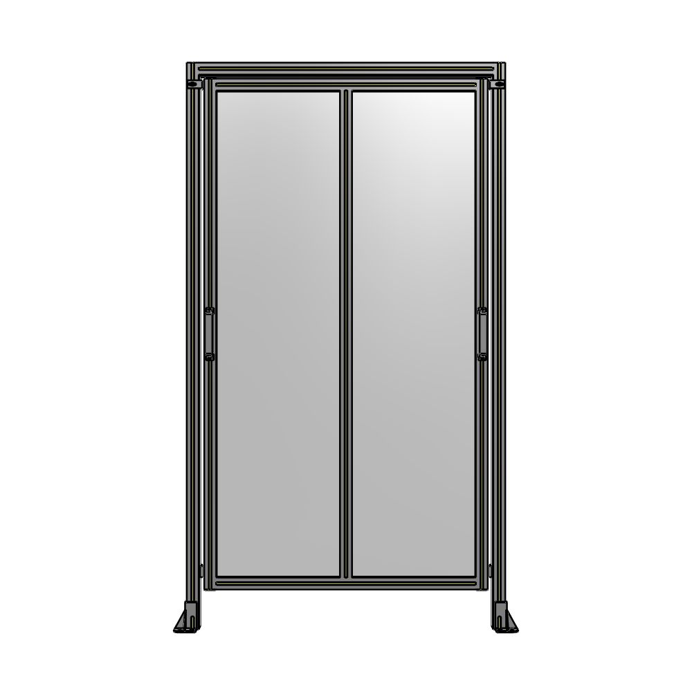 E6-2135-1200-0150-GYPTK DOUBLE REMOVABLE PANEL WITH LEGS AND A HEADER 2135MM X 1200MM 1/4" POLYCARBONATE, AS A KIT