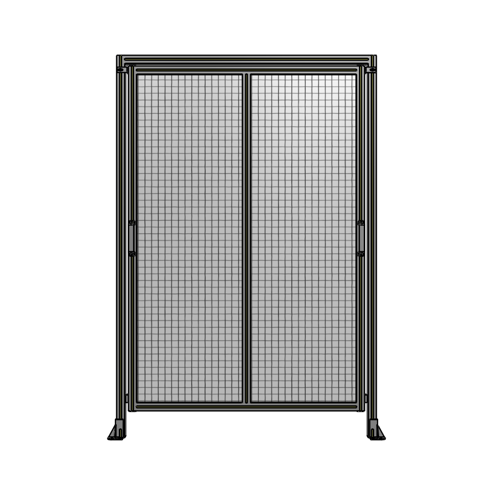 E6-2135-1450-0150-GYMTA DOUBLE REMOVABLE PANEL WITH LEGS AND A HEADER 2135MM X 1450MM 1" MESH, FULLY ASSEMBLED